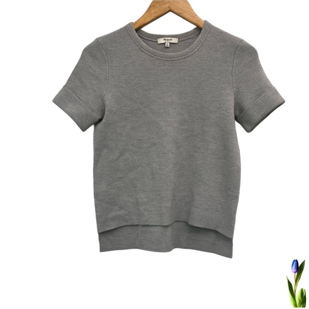 Madewell Gray Short Sleeve summer sweater